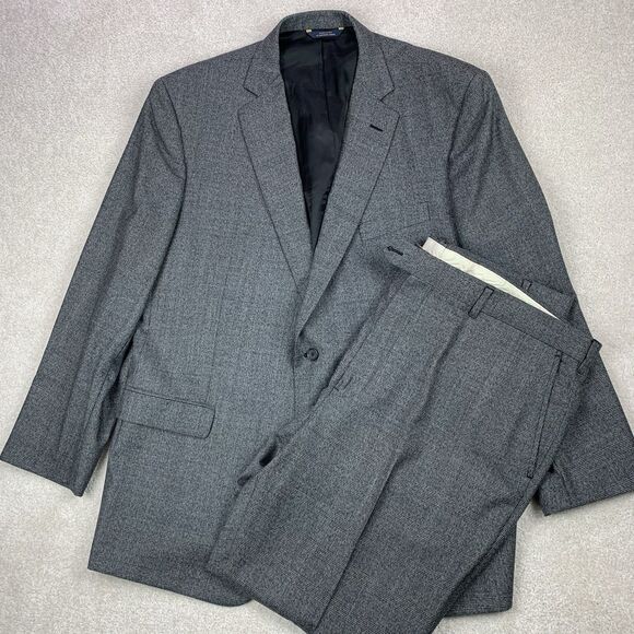 Brooks Brothers E. Thomas 1818 Madison Fit Plaid Wool Suit Mens 50R Pants 44x31 - Picture 1 of 16